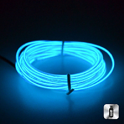 Шнур неоновый светящийся от USB 5 м, синий