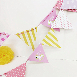 Гирлянда на веревке 3м 15х18см, микс розовый