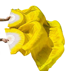 Веер-вейл для танцев 2 шт 57см х 1,2м №3, желтый