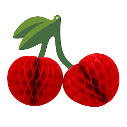 Бумажное украшение "Вишня" 30х12х12 см, красный