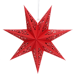 Звезда семиконечная бумажная 35 см Вензель, красный
